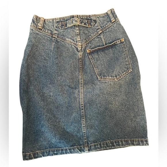 Vintage GAP Work Force Denim Skirt Y2K 90s High Waist Size 9/10 100% Cotton - Picture 2 of 6